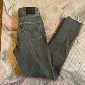 Levi’s 721 High Rise Skinny Jeans - Grey/Black with Rips